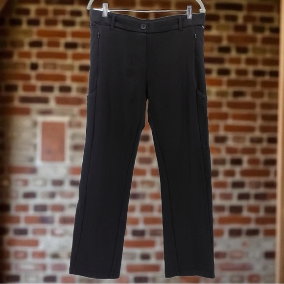 Betabrand Pull on Stretch Work Yoga Pants Straight Leg Black Size LP - Picture 1 of 10